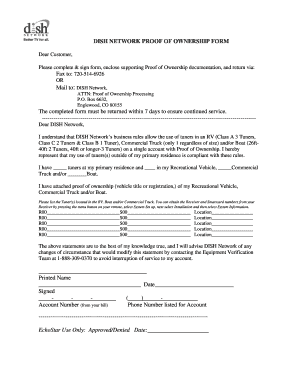 DISH Network Proof of Ownership Form