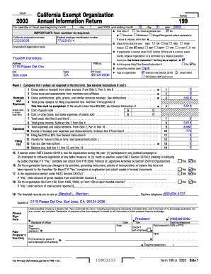 California Exempt Organization Form 199
