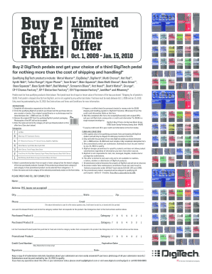 DigiTech Buy 2 Get 1 Free Pedal Promotion Form
