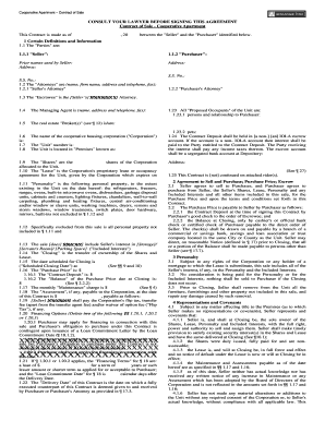 Cooperative Apartment Contract of Sale