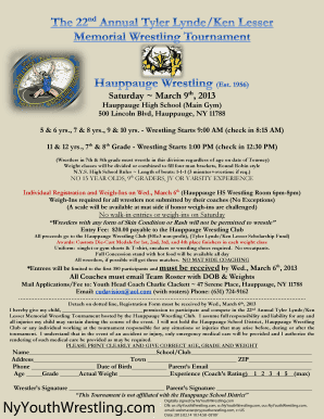 The 19th Annual Tyler Lynde Tournament - NY Youth Wrestling