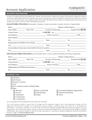 Account Application Form
