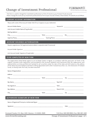 Change of Investment Professional Form