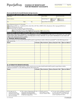 Change of Beneficiary for Retirement Accounts