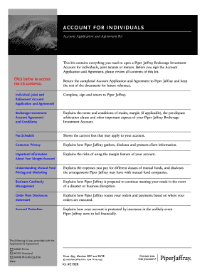 Piper Jaffray Brokerage Investment Account Application
