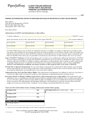 Piper Jaffray Trading Authorization Form