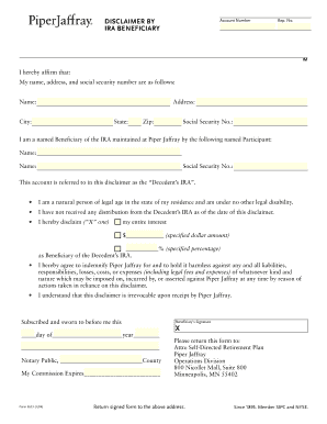 IRA Beneficiary Disclaimer Form