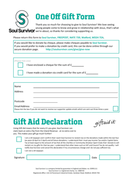 Soul Survivor Donation Form