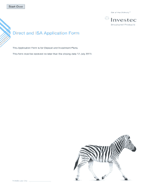 Direct and ISA Application Form