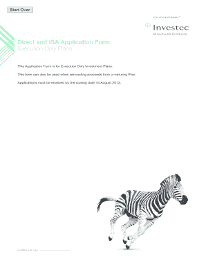 Direct and ISA Investment Application Form