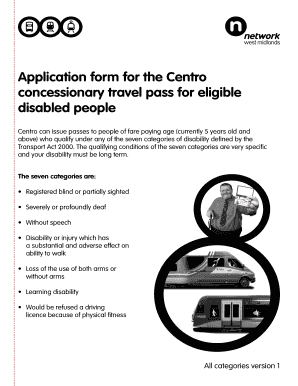 Centro Disabled Travel Pass Application