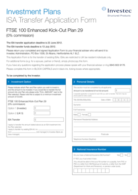 ISA Transfer Application Form
