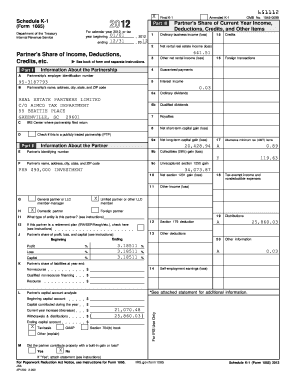Schedule K-1 Form 1065