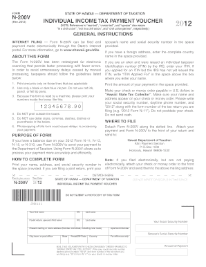 Hawaii Individual Income Tax Payment Voucher