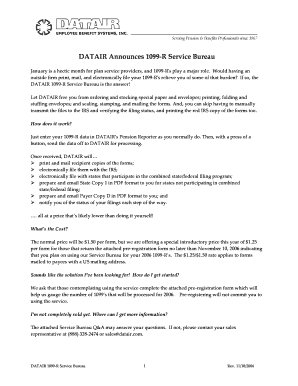 DATAIR 1099-R Service Bureau Pre-Registration Form