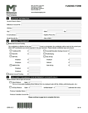 Millennium Trust Funding Form