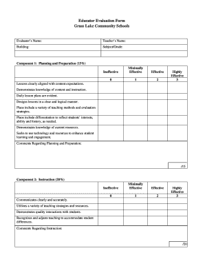 Evaluation report sample - internal evaluation form