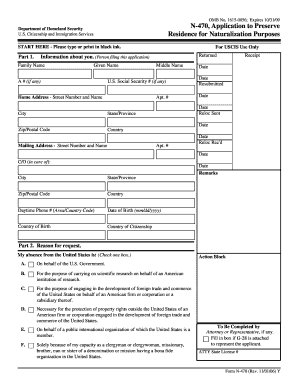 USCIS Form N-470 Application