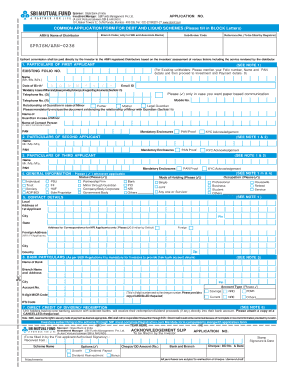 SBI Mutual Fund Application Form