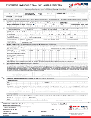 SIP Auto Debit Form