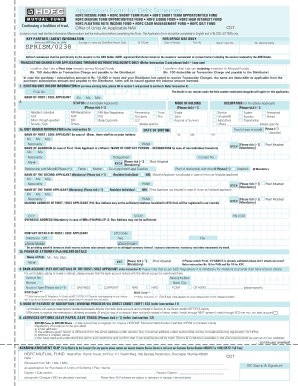 HDFC Mutual Fund Application Form