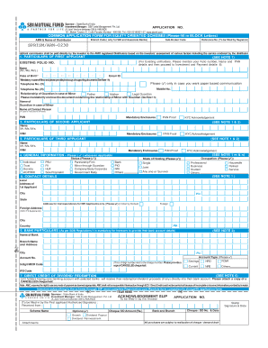 SBI Mutual Fund Application Form