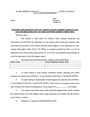 Petition for Registration of Child-Custody Order under UCCJEA
