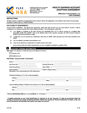 Health Savings Account Adoption Agreement