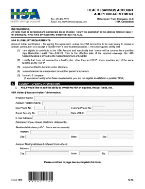 Health Savings Account Adoption Agreement