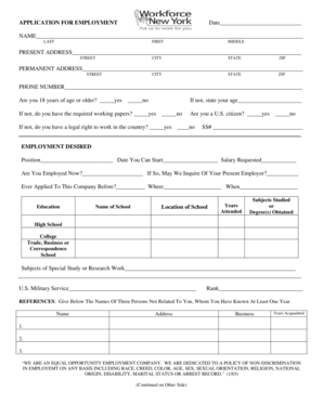 Employment Application Form