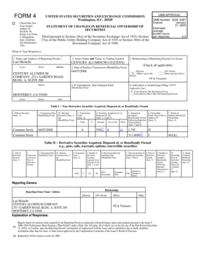 Form 4 Statement of Changes in Beneficial Ownership