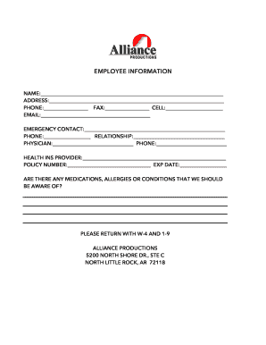 Employee Information Form