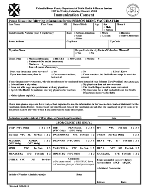 Missouri Immunization Consent Form