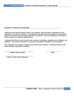 Patient Consent for Dental Procedure