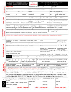 Nevada Employer’s Report of Industrial Injury