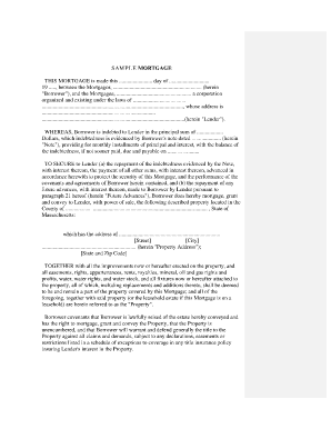 Sample Mortgage Agreement