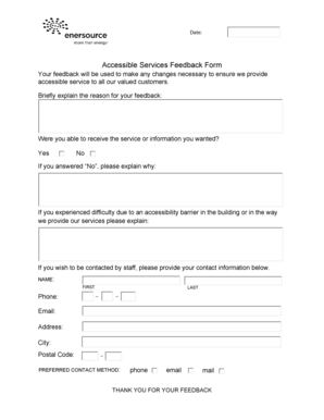Accessible Services Feedback Form