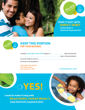 United Water Direct Debit Authorization Form