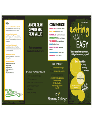 Fleming College Meal Plan Order Form