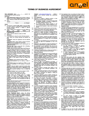 Terms of Business Agreement