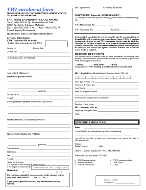TWI Training Enrollment Form