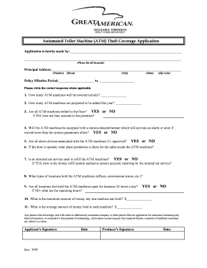 ATM Theft Coverage Application