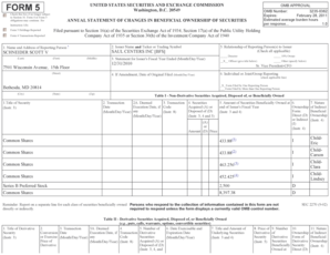 Form 5 Annual Statement of Changes in Beneficial Ownership