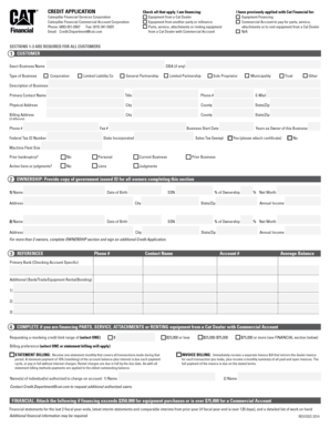 Caterpillar Credit Application