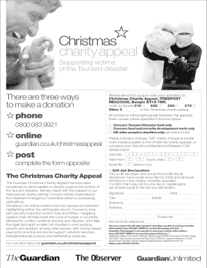 UK Tsunami Disaster Donation Form