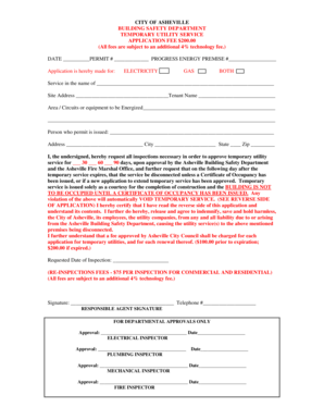 Temporary Utility Service Application