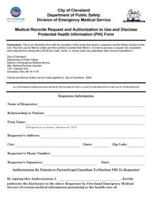 Medical Records Request and Authorization Form