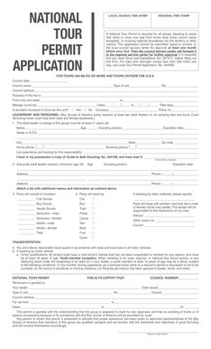 National Tour Permit Application