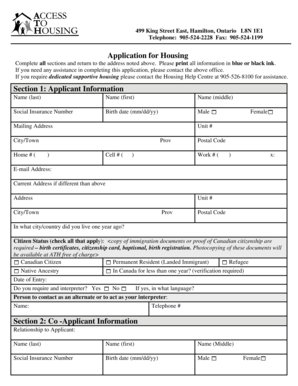 Application for Housing