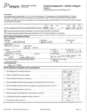 Ontario Municipal Election Financial Statement